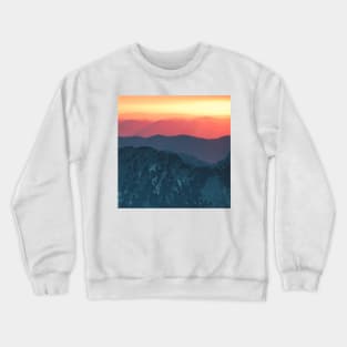 Sunset and The Mountains, Adventure is Calling, Cool Outdoors Art Crewneck Sweatshirt